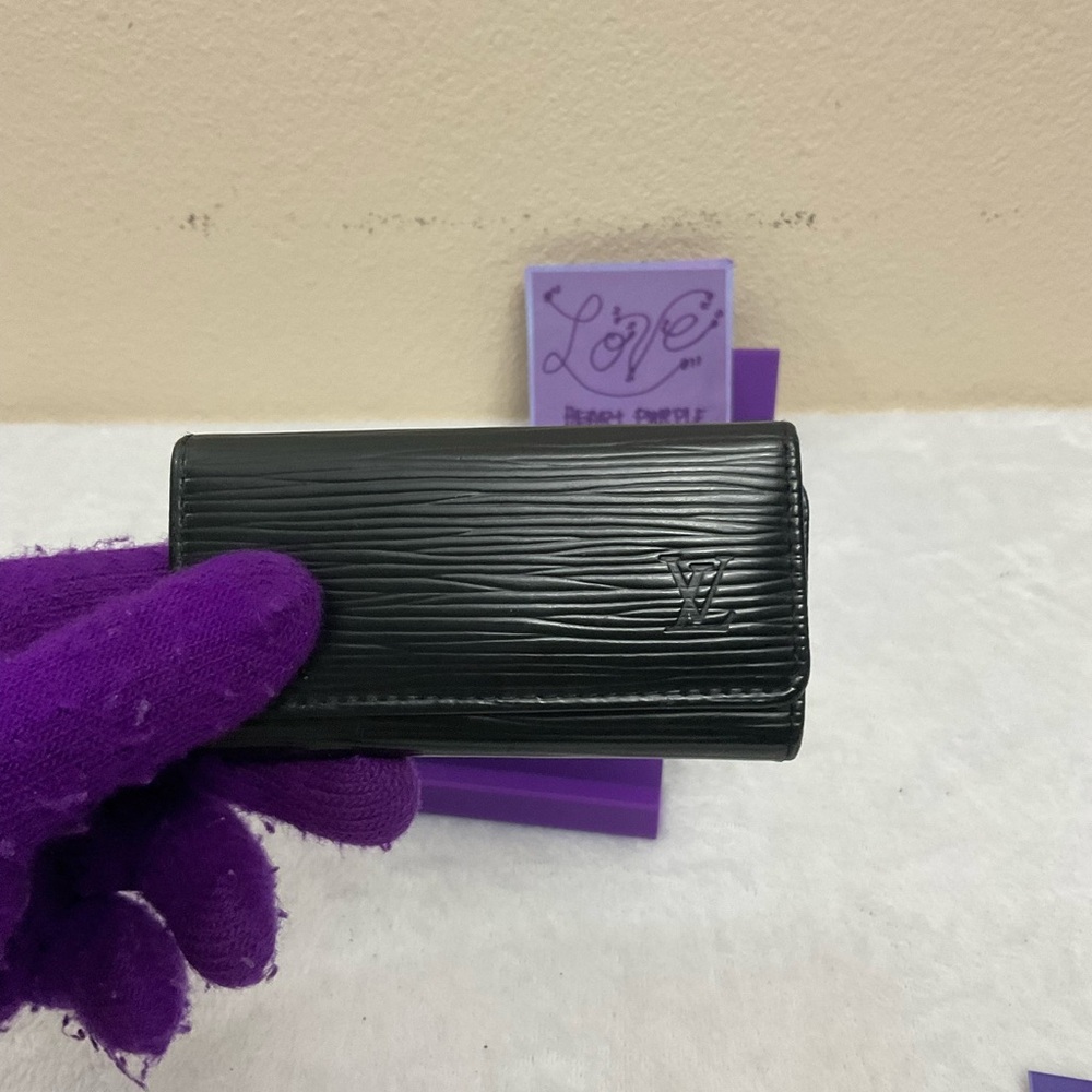 Louis Vuitton Black Epi 4 Key Holder